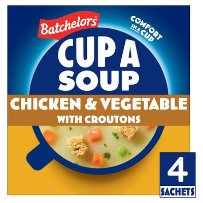 M&S Batchelors Cup a Soup Chicken & Vegetable with Croutons Instant Soup 4 Sachets 110g- Buy online at McGrocer