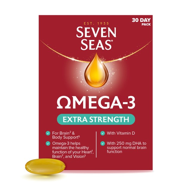Seven Seas Omega-3 Fish Oil Capsules With Vitamin D 30 (British brand)