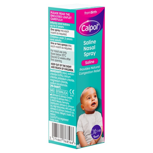 Calpol saline nasal spray for babies from birth 15ml - British product