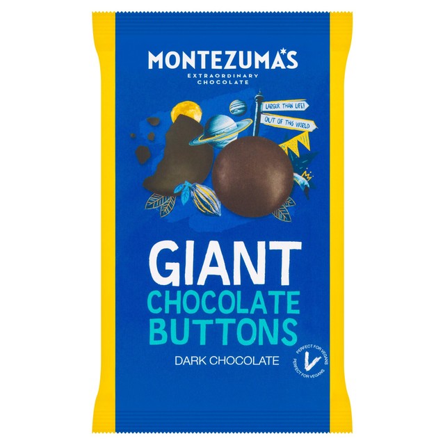 Montezuma's Giant Dark Chocolate Buttons 120g, imported from the UK