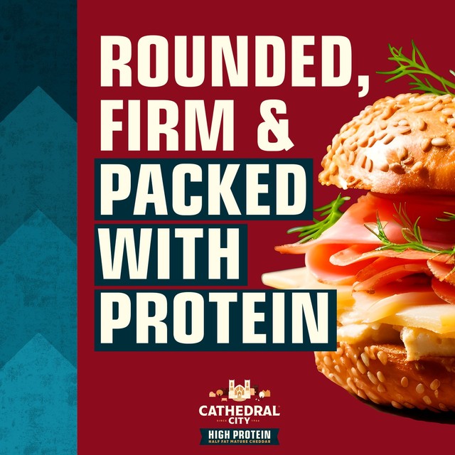 Cathedral City high protein half fat grated cheddar cheese 180g - British product