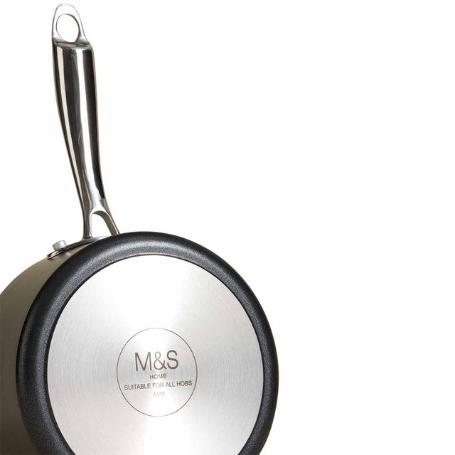 M&S non-stick saucepan 16cm black, imported from the UK