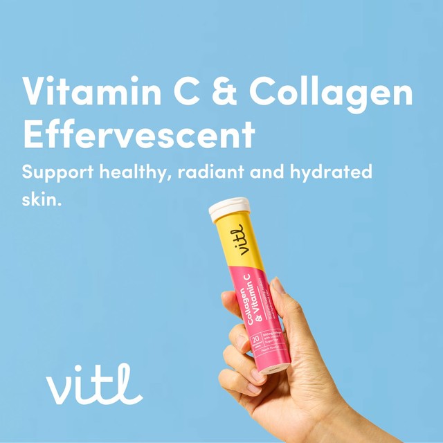 VITL collagen and vitamin C peach effervescent tablets 20 tablets (British brand)