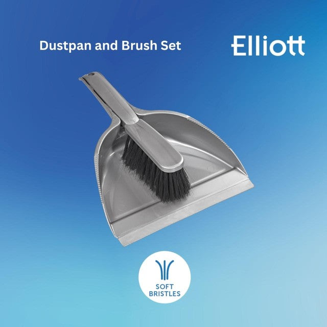 Elliott dustpan brush set silver soft 28x9.5cm - British product