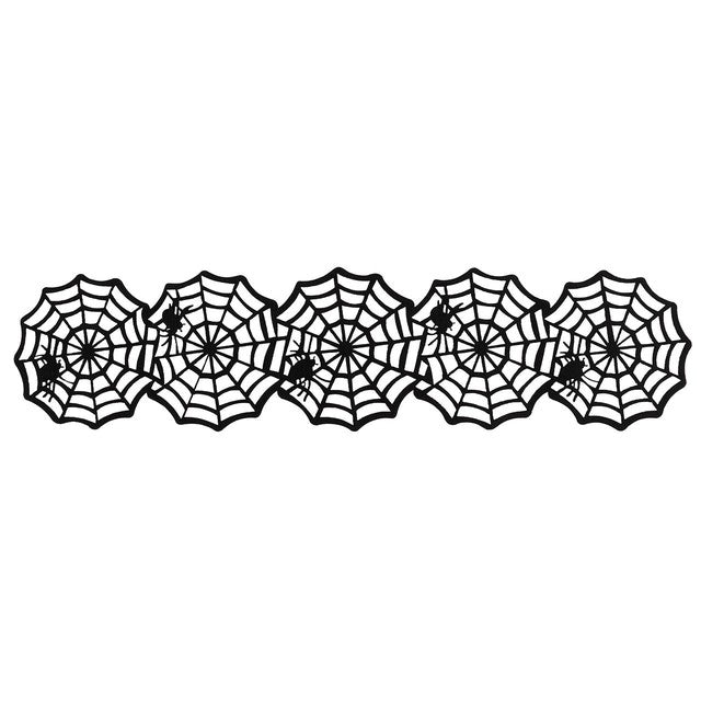 Unique Party spider web felt Halloween table runner 2.62ft (British brand)