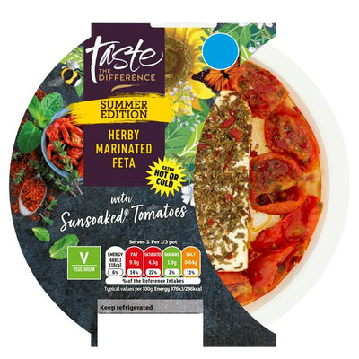 Sainsburys Herby Marinated Feta Cheese Block with Semi-Dried Tomatoes 150g- Buy online at McGrocer
