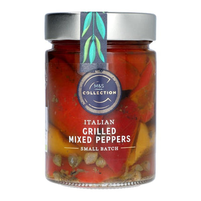 M&S M&S Grilled Mixed Peppers Marinated Peppers 190g- Buy online at McGrocer