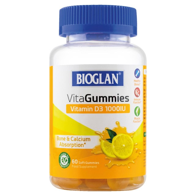 Bioglan vitamin D3 gummies lemon flavour 60 gummies - British product