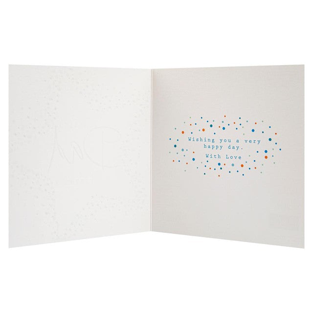 M&S Dad Star Foiled Birthday Card 15cm x 15cm, imported from the UK