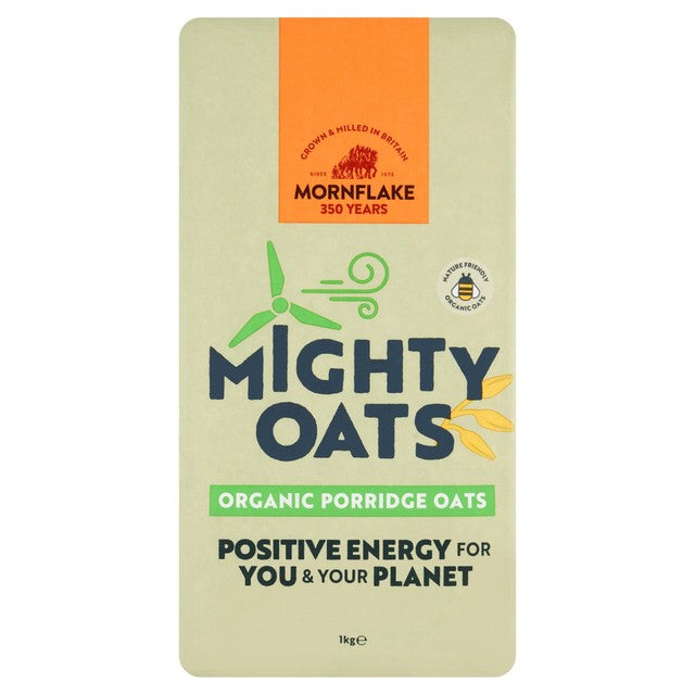 Mornflake organic oats 1kg, imported from the UK