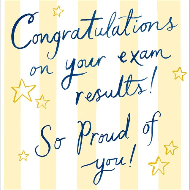 Woodmansterne congratulations exams greeting card 16.7x16.6cm, imported from the UK