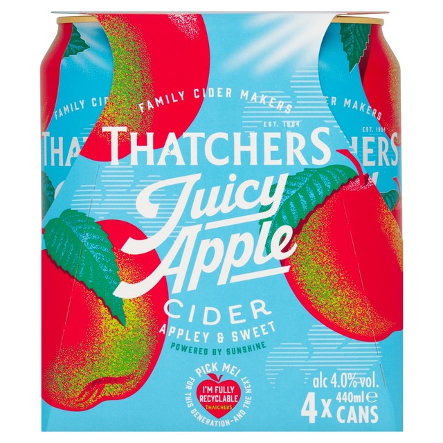 Thatchers Juicy Apple Cider 4pk can (British brand)
