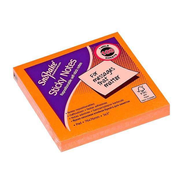Snopake Neon Sticky Notes 3x3 600 sheets (British brand)