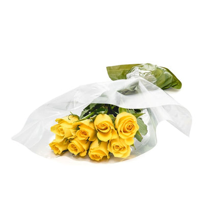 MM Flowers Gule Roser Ferske Kutt Blomster 8 Stilk 40cm