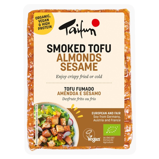 Taifun organic smoked tofu with almonds and sesame seeds 200g (British brand)