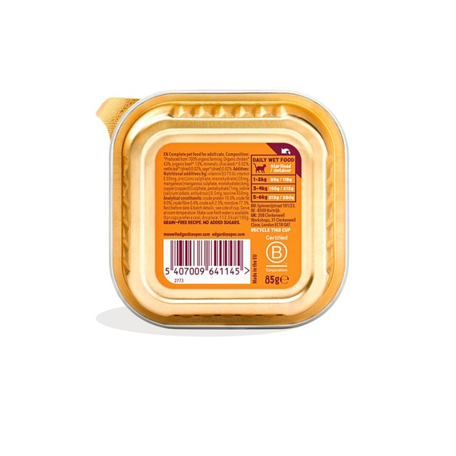 Edgard & Cooper organic cat pate adult chicken 85g - British product