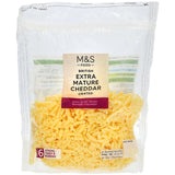 M&S extra mature grated cheddar cheese 250g, imported from the UK