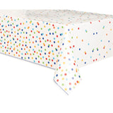 Unique Party Rainbow Polka Dot Tablecloth 7ft x 4.5ft, imported from UK