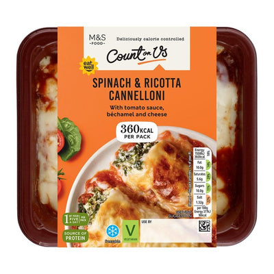 M&S Count On Us Spinat & Ricotta Cannelloni Vegetarische Lasagne 400g