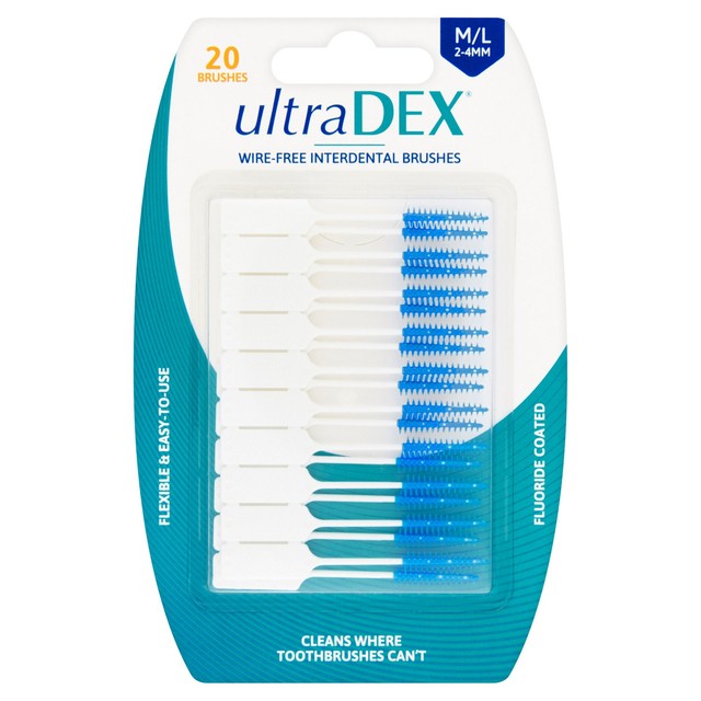UltraDEX Wire-Free interdental brushes Medium/Large 20 pack (British brand)