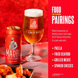 Madri Excepcional premium lager beer can (British brand)