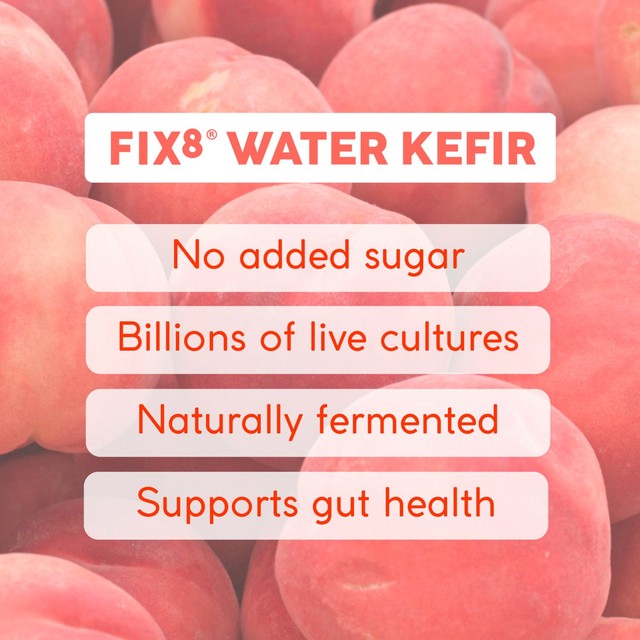 Fix8 water kefir peach mango sparkling drink (British brand)