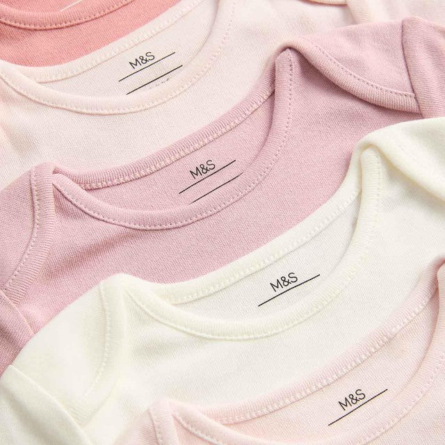 M&S pink sleepsuit for 6-9 month babies, imported from the UK