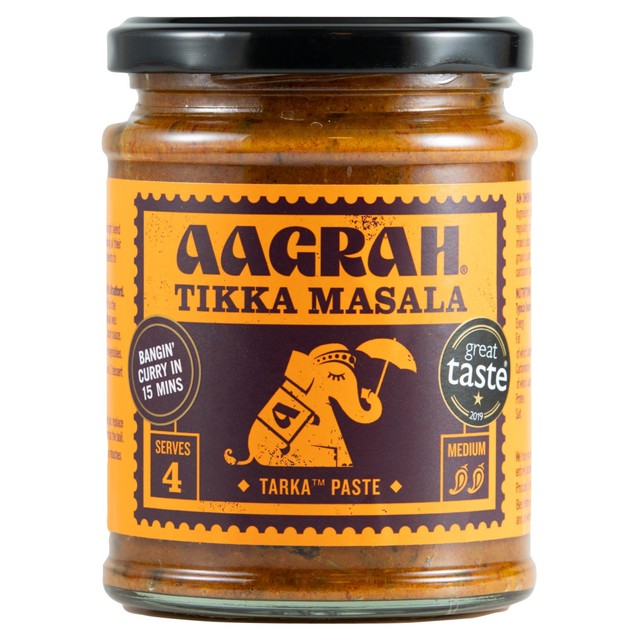 Aagrah Tikka Masala Tarka Sauce jar, imported from the UK