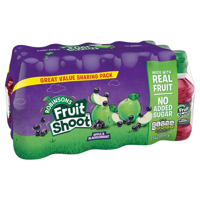 Fruit Shoot Apple & Blackcurrant soft drink 15x200ml - British product