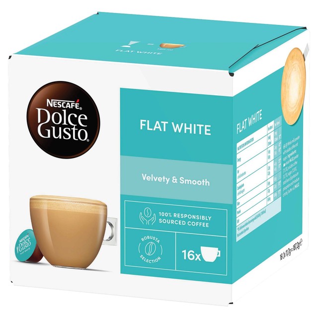 Dolce Gusto Flat White coffee pods 16 capsules, imported from the UK