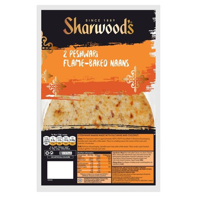 Sharwood's Peshwari Naan Breads Sultana Coconut 260g (British brand)