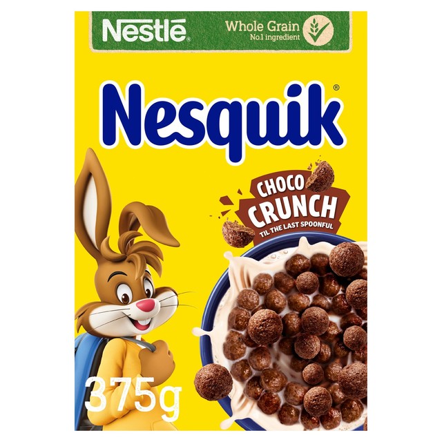 Nesquik chocolate cereal 375g, imported from the UK