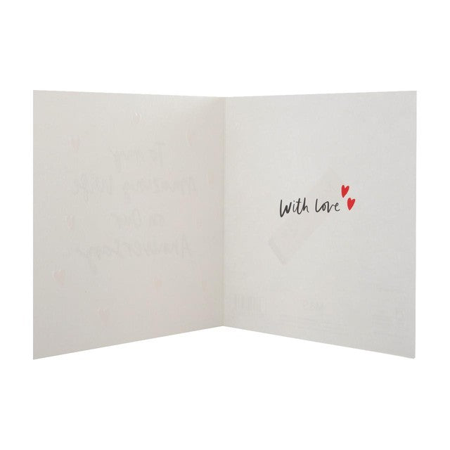 M&S anniversary wife card hearts 15cm - British product