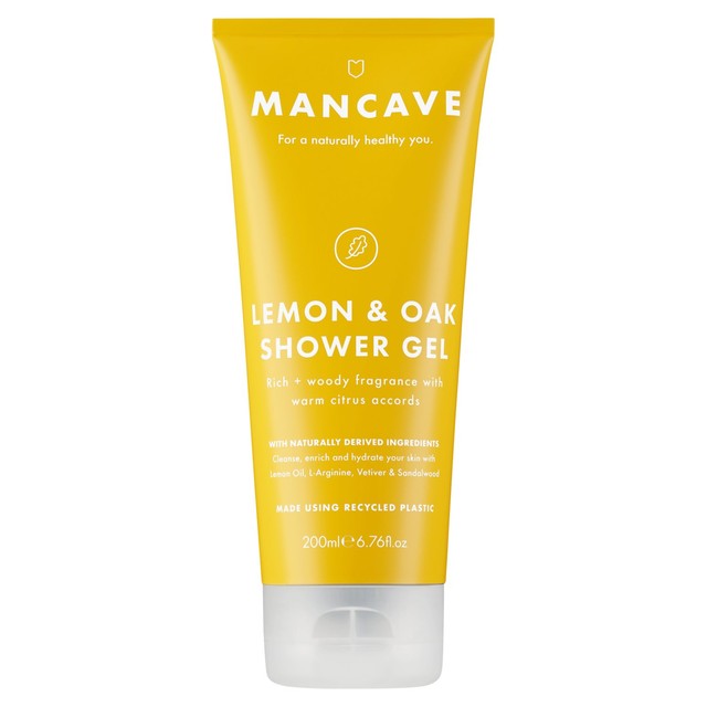 ManCave Lemon and Oak Shower Gel 200ml, imported from the UK