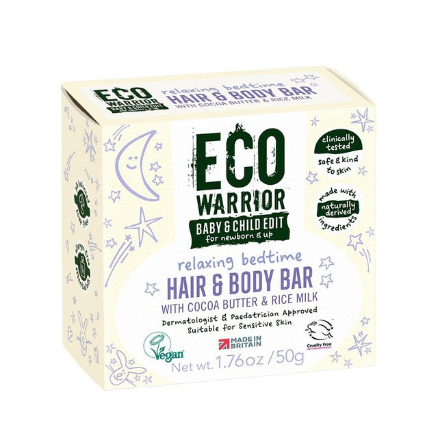 Little Soap Company Eco Warrior Baby & Child Relaxing Bedtime Hair & Body Soap Bar 50g - British product