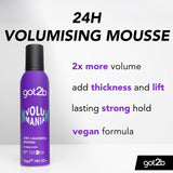 Schwarzkopf got2b Volumaniac hair mousse 250ml (British brand)