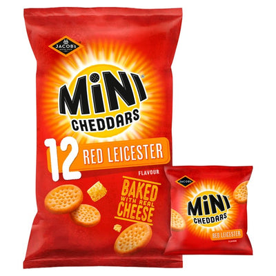 M&S Jacob's Mini Cheddars Red Leicester Multipack Cheese Snack Biscuits- Buy online at McGrocer