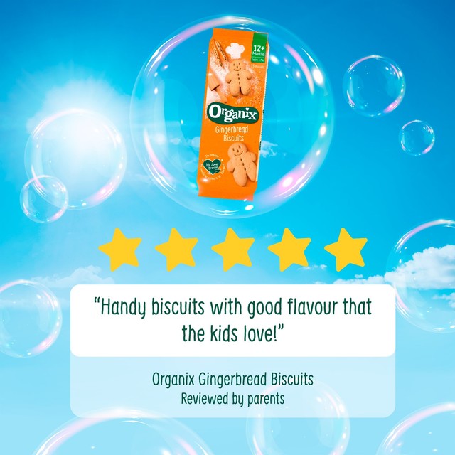 Organix gingerbread men biscuits toddler snacks 135g, imported from the UK