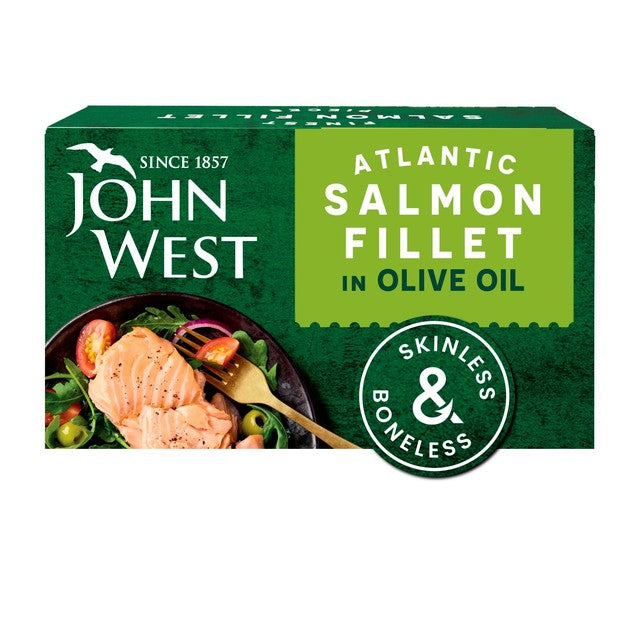 John West Atlantic salmon fillet in olive oil 115g, UK version