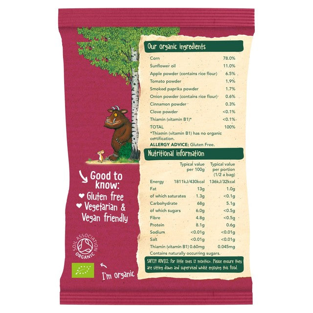 Organix BBQ Gruffalo Claws toddler snacks 4x15g, imported from the UK