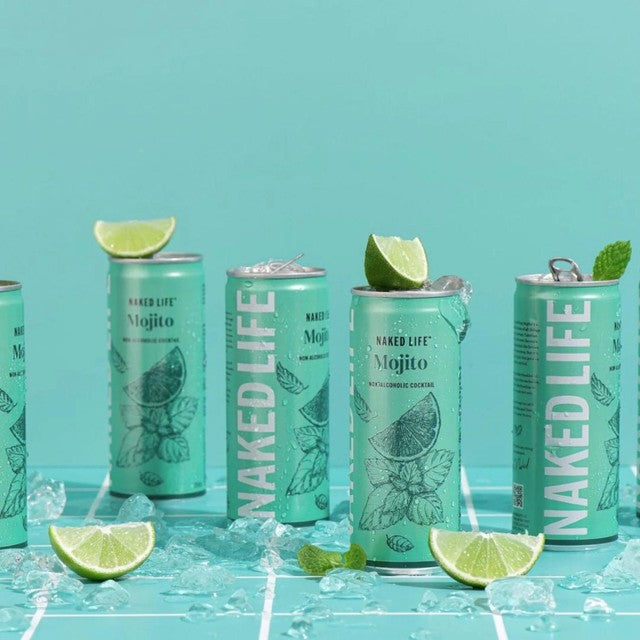 Naked Life Mojito Spritz non-alcoholic cocktail 4 x 250ml, imported from the UK