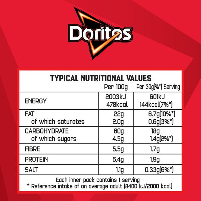 Doritos Chilli Heatwave Tortilla-Chips Multipack – Britisches Produkt