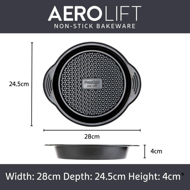 Prestige Aerolift carbon steel cake tin round 22cm, imported from the UK
