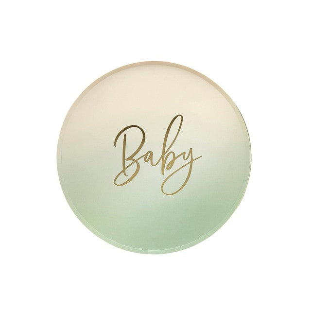 Hootyballoo sage baby paper plates 23cm - British product