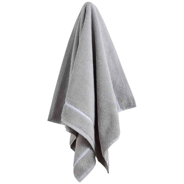M&S Baretta Stitch Bath Sheet Grey/White, imported from the UK
