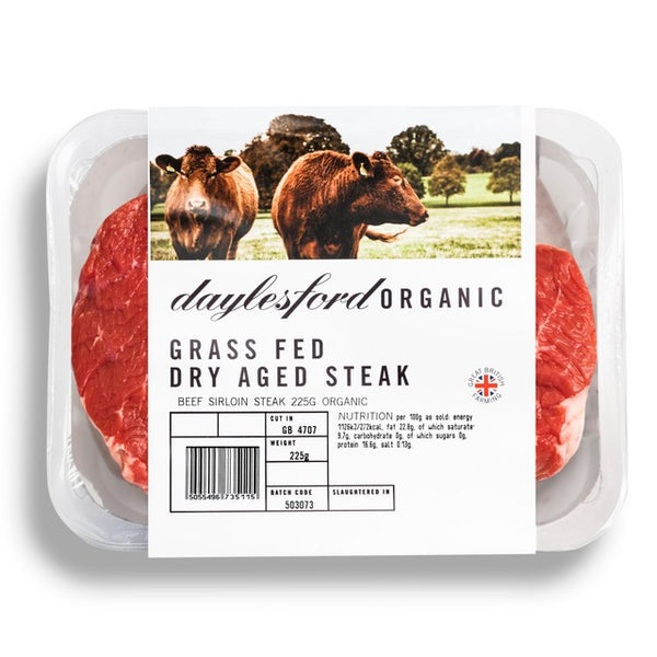 Daylesford Organic Pastured British Beef Sirloin Steak 230g