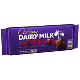 Cadbury Fruit & Nut chocolate bar 180g, imported from the UK
