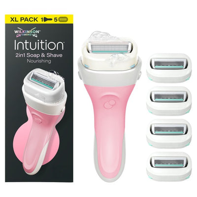 Wilkinson Sword Intuition 2-i-1 Ultra Moisture Barberhøvel for kvinner XXL-pakke