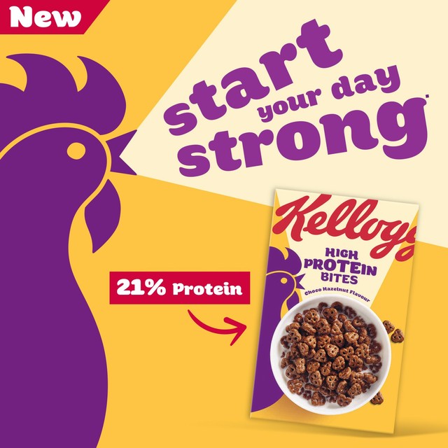 Kellogg's High Protein Bites choc hazelnut cereal 400g, UK version