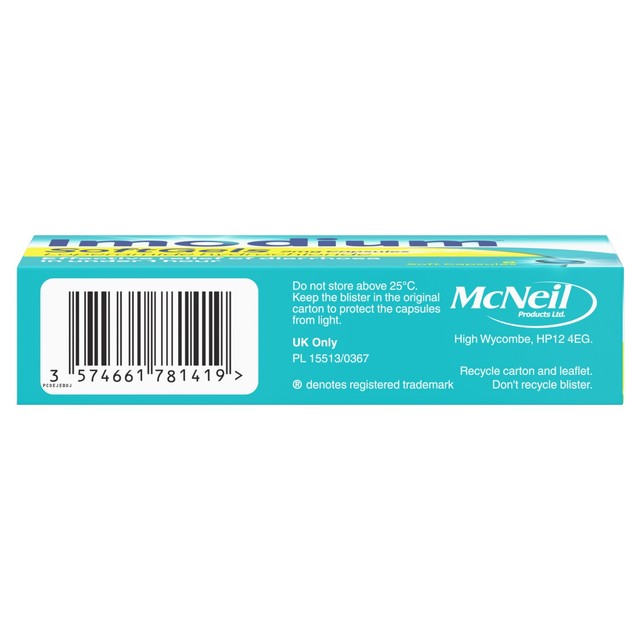 Imodium SoftGels 2mg diarrhoea relief capsules, UK version